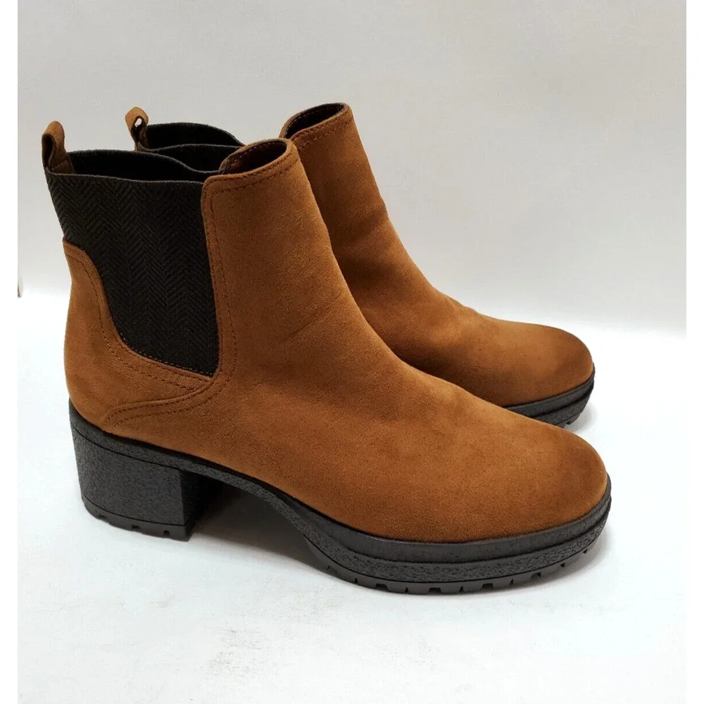 Sam Edelman Boots Womens 9.5M Lug Platform Cumberland Chunky Saddle Brown Circus